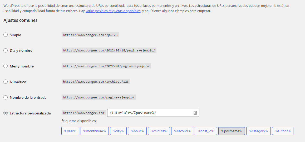 ¿Qué es un slug en WordPress? » Tutoriales Dongee