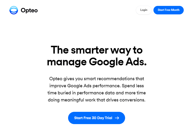 Opteo, the smarter way to manage your Google Ads accounts. (1) Opteo