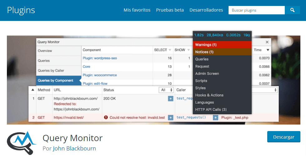 Query-Monitor-–-Plugin-WordPress-WordPress-org-España Query monitor