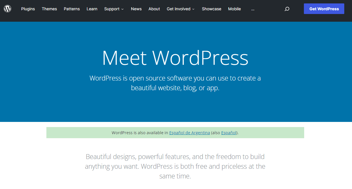 Wordpress front WordPress