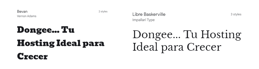 combinacion de fuentes tipograficas bevan y libre variaciones de tipografias