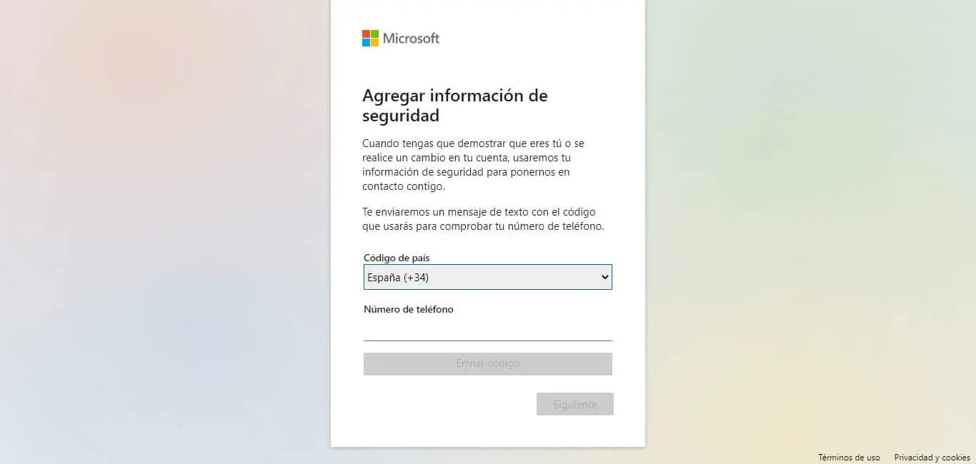 Crear cuenta outlook