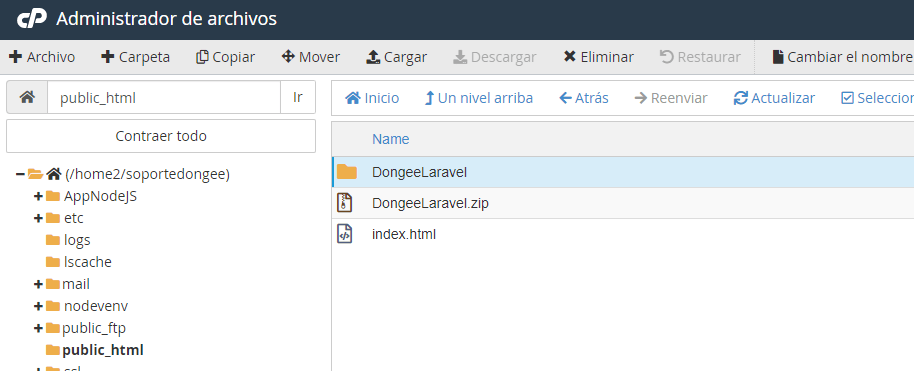 Subir laravel a cpanel