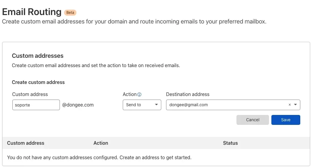 Registrar mail cloudflare